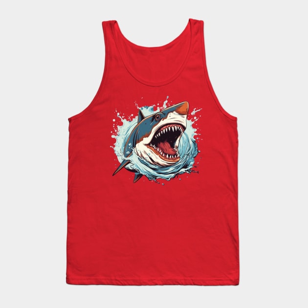 SHARK AND JAWS COLORED CARTOON STYLE, ARLONG Tank Top by SHAKIR GAUTAMA 